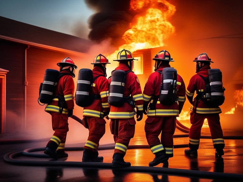 Bomberos en acción: combatiendo incendio en edificio en llamas - Cuánto gana un bombero voluntario en Uruguay