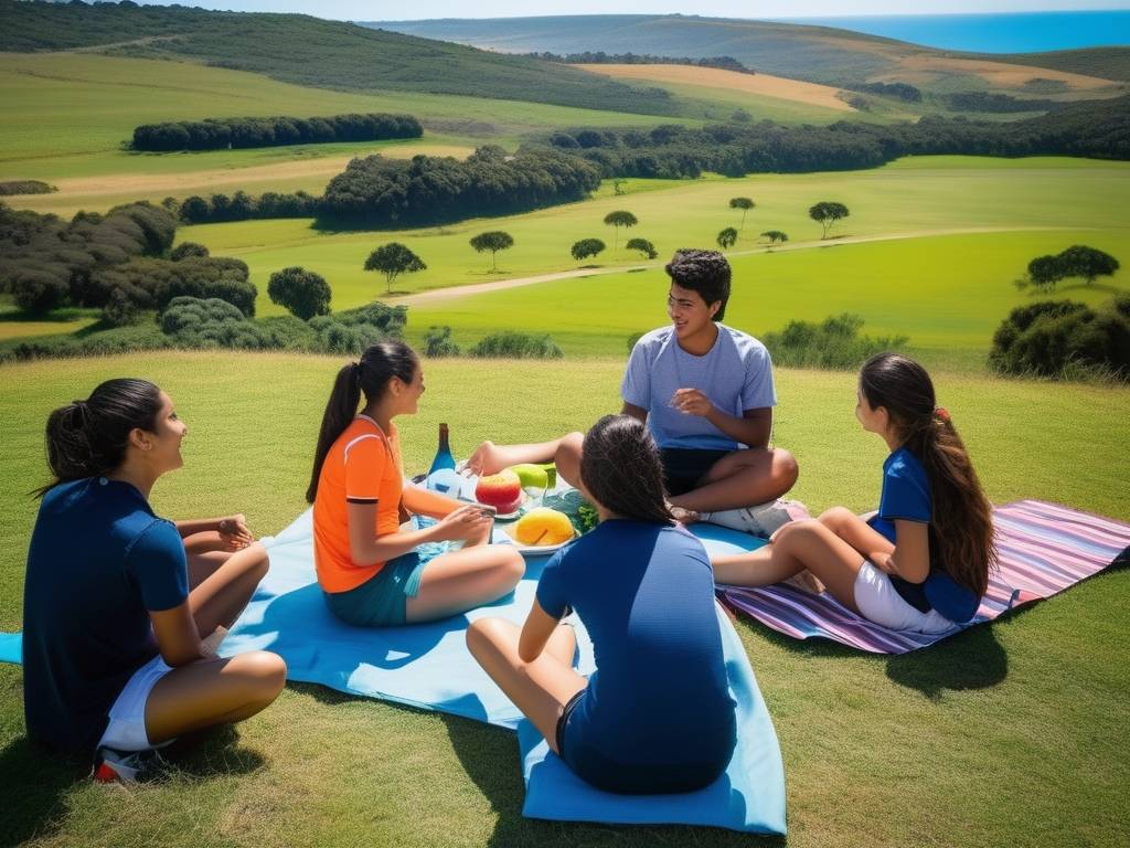 Estudiantes disfrutan de actividades al aire libre en el interior de Uruguay - Vida estudiantil y actividades en el interior