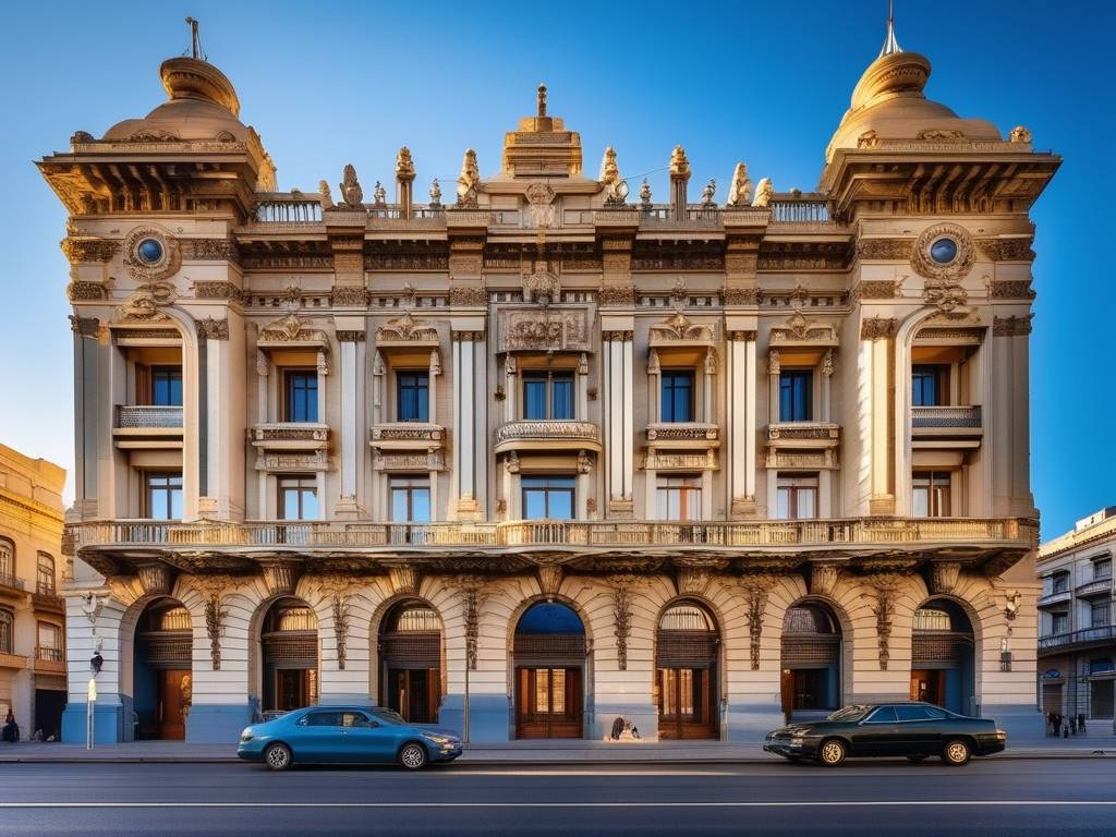 Palacio Salvo en Montevideo: arquitectura Art Deco, detalles ornamentales y ventanas meticulosamente elaboradas