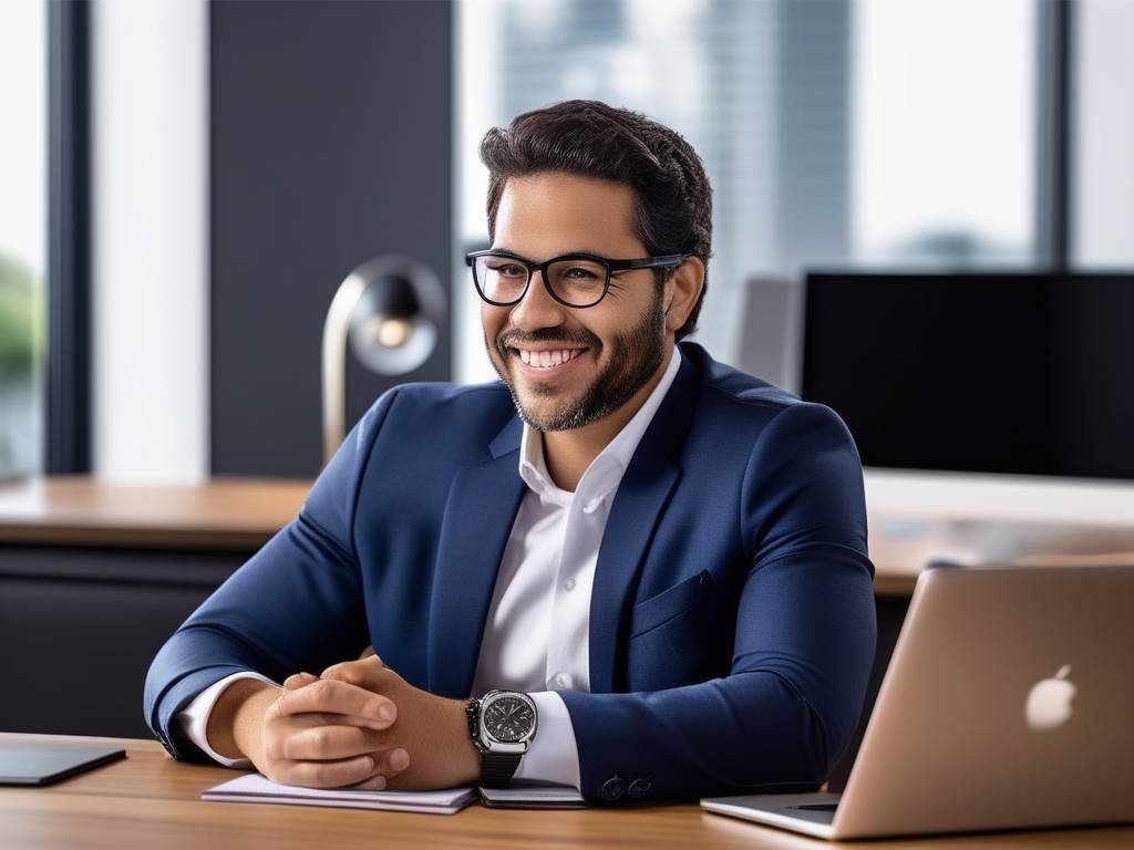 Joven emprendedor y mentor en oficina moderna - La importancia de la mentoría en el emprendimiento universitario