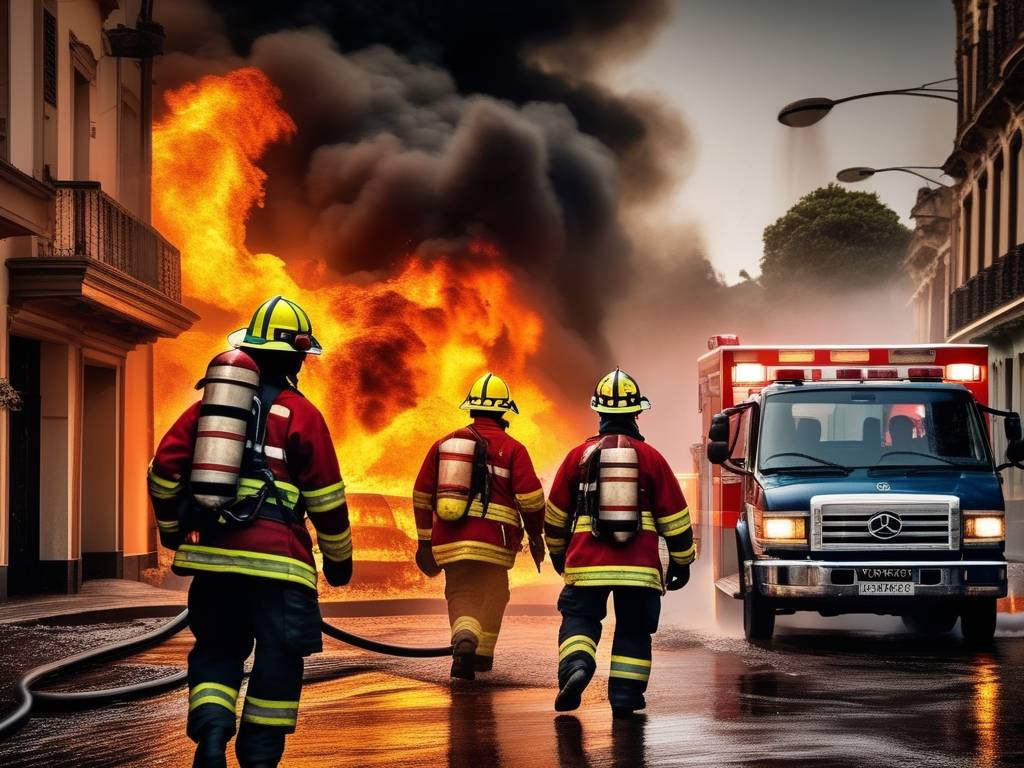 Bomberos Voluntarios en acción en Uruguay